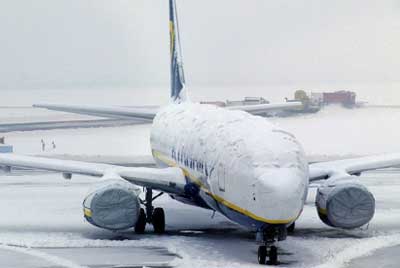 avión nieve